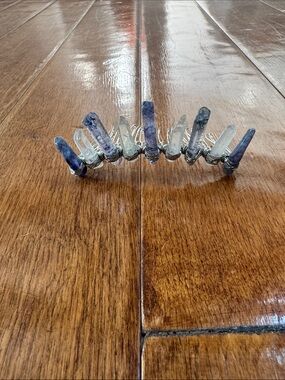 Crystal Point Hair Comb – Blue & Clear Accent